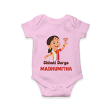 Chhoti Durga Devotional Romper - BABY PINK - New Born (Chest 14")