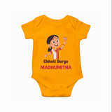 Chhoti Durga Devotional Romper - CHROME YELLOW - New Born (Chest 14")