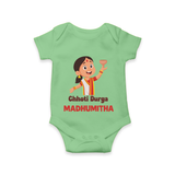 Chhoti Durga Devotional Romper - GREEN - New Born (Chest 14")