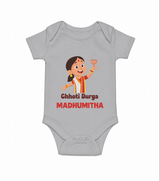 Chhoti Durga Devotional Romper - GREY - New Born (Chest 14")