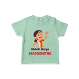 Chhoti Durga Devotional T Shirt - MINT GREEN - 0-5 Months Old (Chest 17")