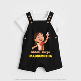 Chhoti Durga Devotional Dungaree - BLACK - 0 - 5 Months Old (Chest 18")