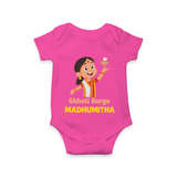 Chhoti Durga Devotional Romper - HOT PINK - New Born (Chest 14")