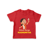 Chhoti Durga Devotional T Shirt - RED - 0-5 Months Old (Chest 17")