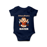 Little Bhakta Festive Romper - NAVY BLUE - New Born (Chest 14")