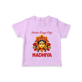 Shubh Durga Puja Goddess Face Art T Shirt - LILAC - 0-5 Months Old (Chest 17")