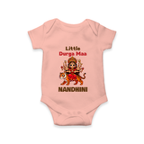 Little Durga Maa Tiger Rider Romper - PEACH - New Born (Chest 14")