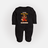 Little Durga Maa Tiger Rider Full Body Suit - BLACK - New Born (Chest 7.5")