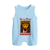 Jai Maa Durga Traditional Artwork Button Romper - BABY BLUE - New Born (Chest 18")