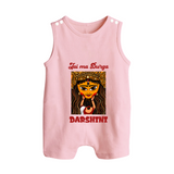 Jai Maa Durga Traditional Artwork Button Romper - BABY PINK - New Born (Chest 18")