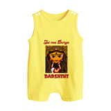 Jai Maa Durga Traditional Artwork Button Romper - PASTEL YELLOW - New Born (Chest 18")