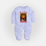 Jai Maa Durga Traditional Artwork Full Body Suit - BABY BLUE - New Born (Chest 7.5")