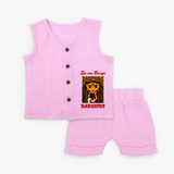 Jai Maa Durga Traditional Artwork Jabla Set - BABY PINK - 0 - 3 Months Old (Chest 9.8")