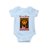 Jai Maa Durga Traditional Artwork Romper - BABY BLUE - New Born (Chest 14")