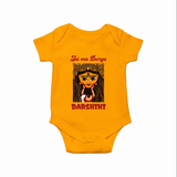 Jai Maa Durga Traditional Artwork Romper - CHROME YELLOW - New Born (Chest 14")