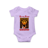 Jai Maa Durga Traditional Artwork Romper - LILAC - New Born (Chest 14")