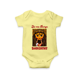 Jai Maa Durga Traditional Artwork Romper - PASTEL YELLOW - New Born (Chest 14")