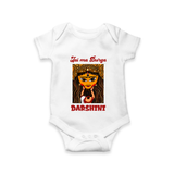 Jai Maa Durga Traditional Artwork Romper - WHITE - New Born (Chest 14")