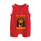 Jai Maa Durga Traditional Artwork Button Romper - RED - New Born (Chest 18")