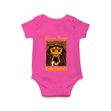 Jai Maa Durga Traditional Artwork Romper - HOT PINK - New Born (Chest 14")