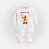 Aaya Hai Maa Durga Festive Celebration Full Body Suit - WHITE - New Born (Chest 7.5")