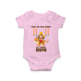 Aaya Hai Maa Durga Festive Celebration Romper - BABY PINK - New Born (Chest 14")