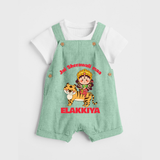 Jai Sherawali Maa Divine Tiger Theme Dungaree - MINT GREEN - 0 - 5 Months Old (Chest 18")