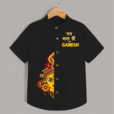 Jai Mata Di Ganesh Devotional Shirt - BLACK - 0 - 6 Months Old (Chest 23")
