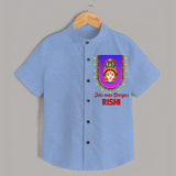 Jai Maa Durga Festive Devotional Shirt - SKY BLUE - 0 - 6 Months Old (Chest 23")