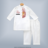 Durga Devi Traditional Face Art Kurta - WHITE - 3 - 6 Months Old (Chest 24", Kurta Length 14'', Waist 19", Pant Length 14")