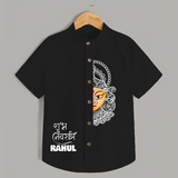 Durga Devi Traditional Face Art Shirt - BLACK - 0 - 6 Months Old (Chest 23")