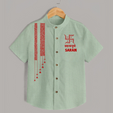Maa Durga Minimal Art Devotional Shirt - MINT GREEN - 0 - 6 Months Old (Chest 23")