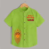 Victory To Maa Durga Devotional Shirt - LIME GREEN - 0 - 6 Months Old (Chest 23")