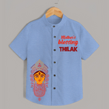 Victory To Maa Durga Devotional Shirt - SKY BLUE - 0 - 6 Months Old (Chest 23")