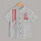 Durga Devi Trishul Art Devotional Shirt - GREY - 0 - 6 Months Old (Chest 23")