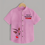 Color Of Durga Sthan Devotional Shirt - BABY PINK - 0 - 6 Months Old (Chest 23")