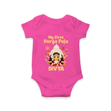 My First Durga Puja Goddess Baby Romper - HOT PINK - New Born (Chest 14")