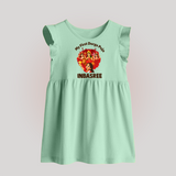 My First Durga Puja Celebration Baby Baby Frock - MINT GREEN - 0 - 3 Months Old (Chest 17")