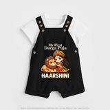 My First Durga Puja little Goddess Baby Dungaree - BLACK - 0 - 5 Months Old (Chest 18")