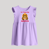 My First Durga Puja Divine Goddess Face Baby Baby Frock - LILAC - 0 - 3 Months Old (Chest 17")