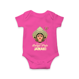 My First Durga Puja Goddess & Trishul Baby Romper - HOT PINK - New Born (Chest 14")