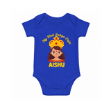 My First Durga Puja Little Goddess Baby Romper - COBALT BLUE - New Born (Chest 14")