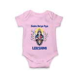Shubho Durga Puja Goddess & Lion Baby Romper - BABY PINK - New Born (Chest 14")