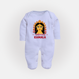 Durga Maa Divine Face Baby Full Body Suit - BABY BLUE - New Born (Chest 7.5")
