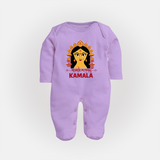 Durga Maa Divine Face Baby Full Body Suit - LILAC - New Born (Chest 7.5")