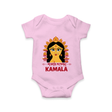 Durga Maa Divine Face Baby Romper - BABY PINK - New Born (Chest 14")