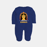Durga Maa Divine Face Baby Full Body Suit - NAVY BLUE - New Born (Chest 7.5")