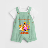 Fearless Little Devi Goddess & Tiger Baby Dungaree - MINT GREEN - 0 - 5 Months Old (Chest 18")
