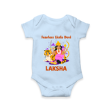 Fearless Little Devi Goddess & Tiger Baby Romper - BABY BLUE - New Born (Chest 14")