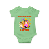 Fearless Little Devi Goddess & Tiger Baby Romper - GREEN - New Born (Chest 14")